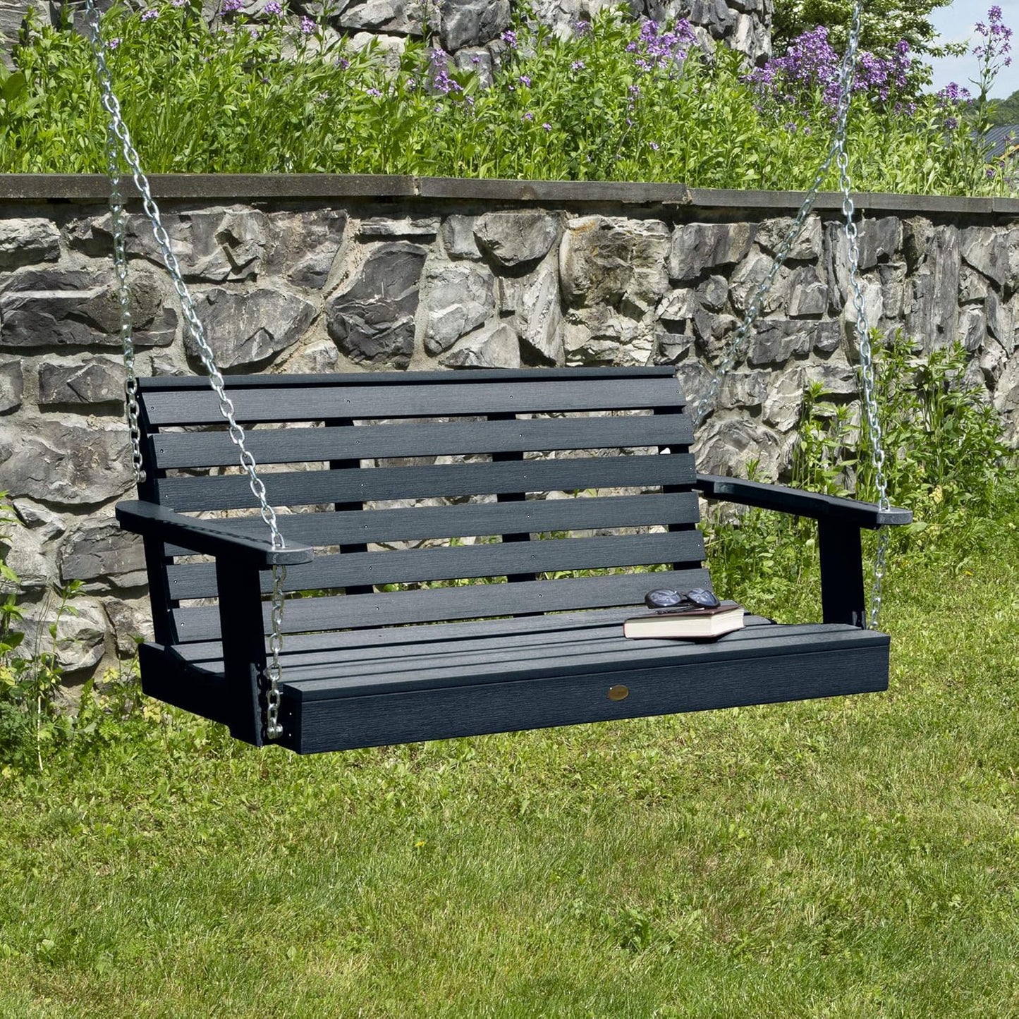 highwood Weatherly Porch Swing, 4 Feet, Federal Blue-VerdiqueGarden