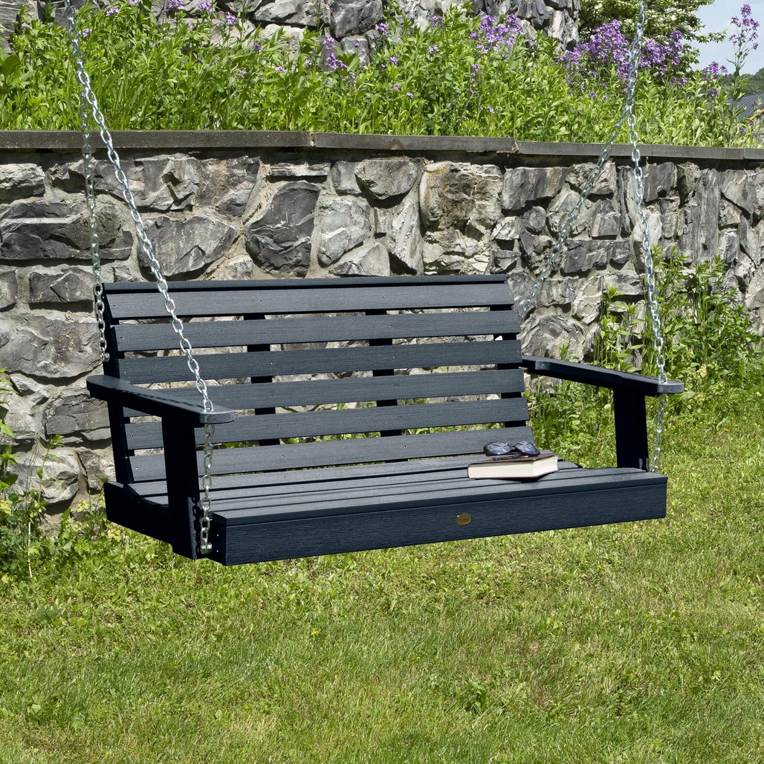 highwood Weatherly Porch Swing, 4 Feet, Federal Blue-VerdiqueGarden