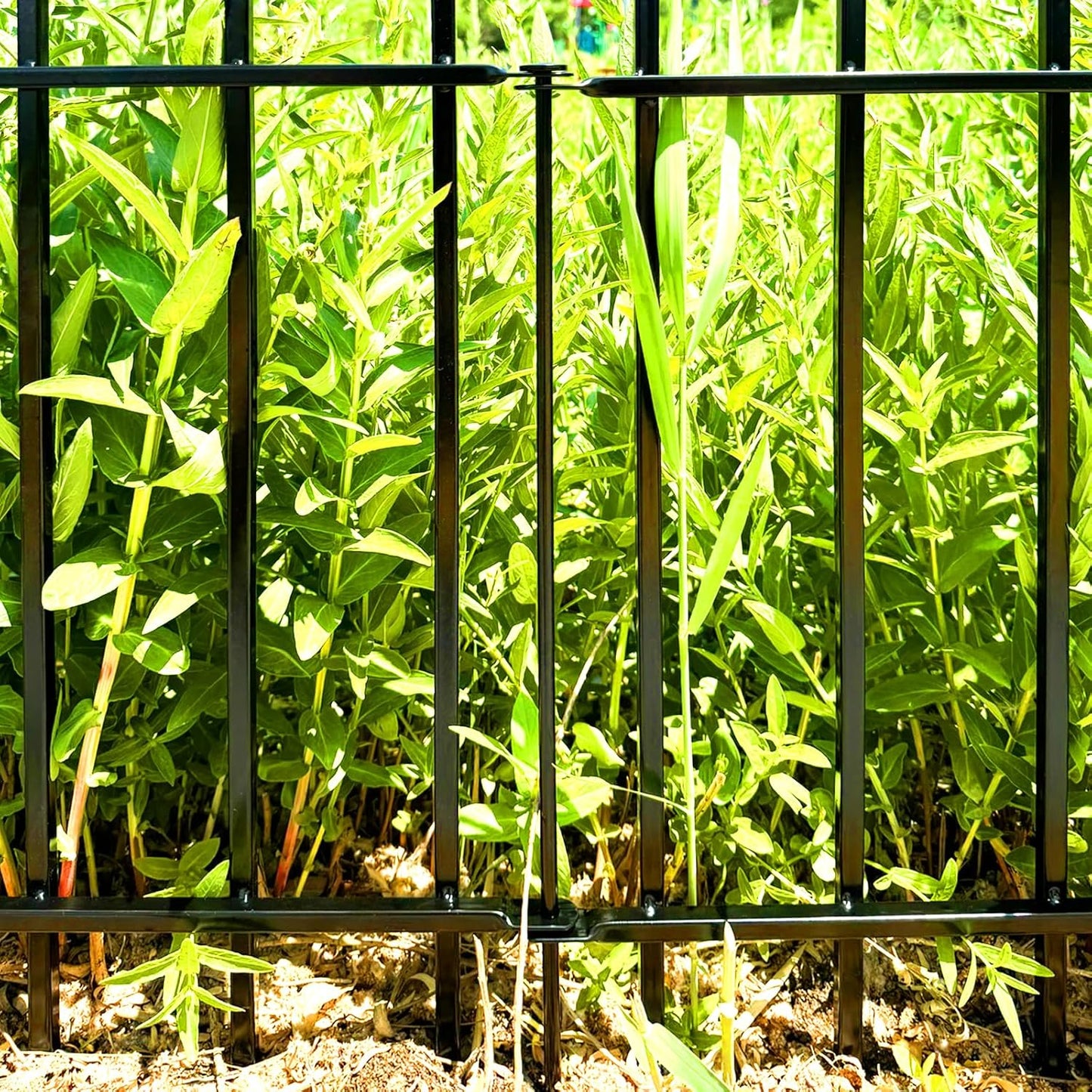 Metal Decorative Garden Fence 24" Wide x 24" High (5 Panels, Total Length 10 feet), Metal Border Folding Fence, Landscape Fencing Dog Fence Pet Fence for Flower Bed, Yard, Animal Barrier-VerdiqueGarden