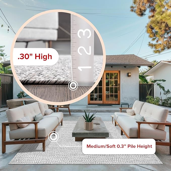 nuLOOM 2' x 10' Solid Hand Braided Indoor/Outdoor Area Rug, Pet-Friendly, High Traffic, Weather Resistant, for Patio, Balcony, Bedroom, Living, Dining Room, Wynn Salt and Pepper-VerdiqueGarden