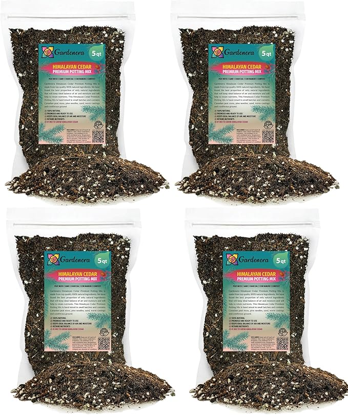 Premium Himalayan Cedar Potting Soil Mix - Perfect Balance of Nutrients, Drainage, and Aeration for Healthy Cedar Trees - 20 Quart-VerdiqueGarden