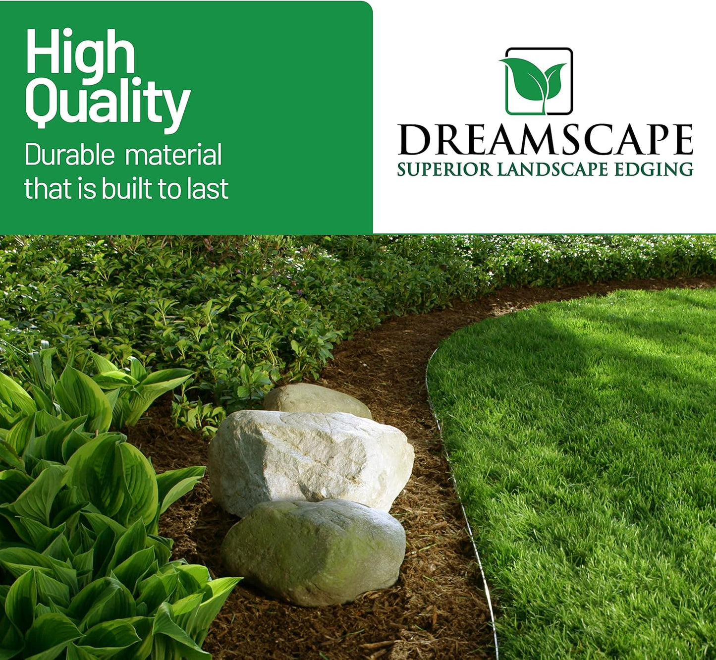 Dreamscape YardEdge Aluminum Landscape Edging - 12 Strips, 6ft Each (72ft Total), Mill Finish - Professional Quality Landscaping Border, Metal Divider for Lawn, Garden, Flowerbed-VerdiqueGarden