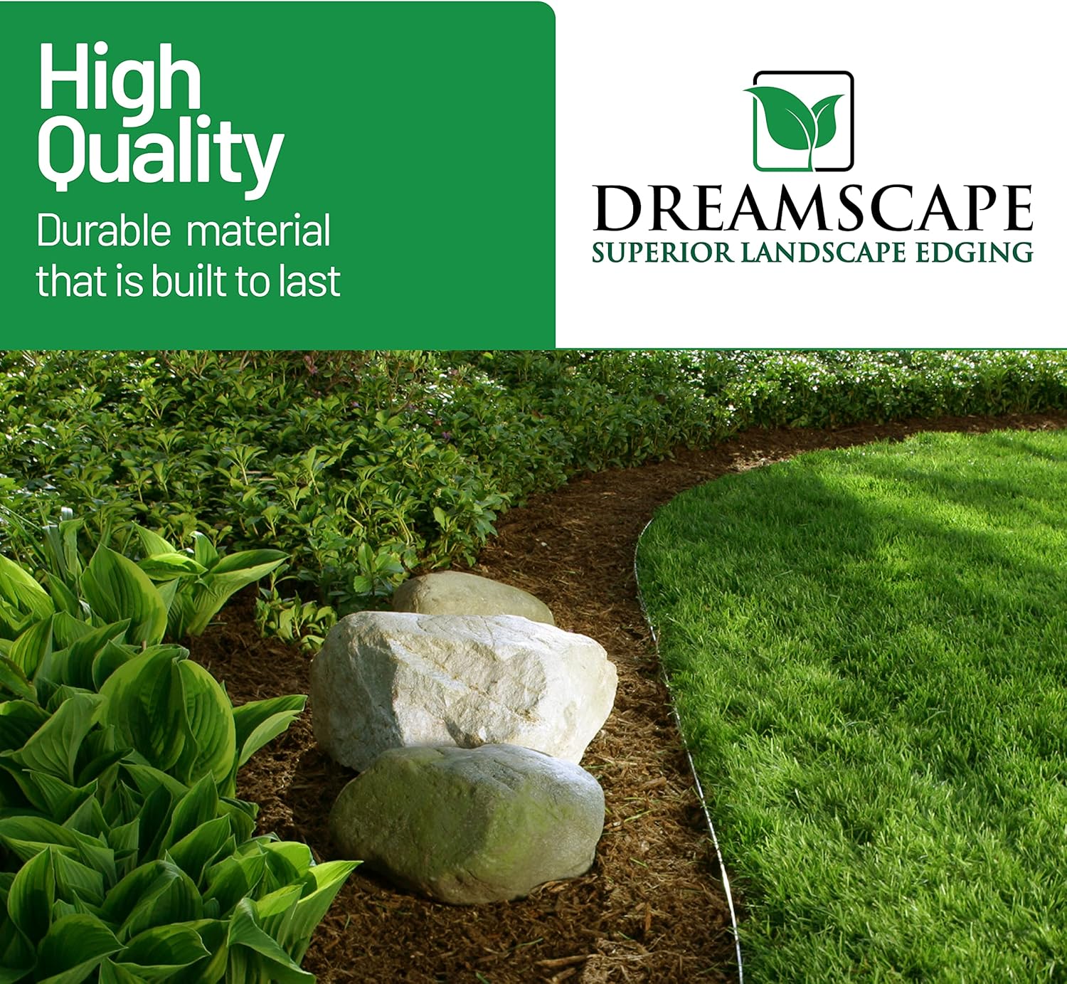 Dreamscape YardEdge Aluminum Landscape Edging - 12 Strips, 6ft Each (72ft Total), Black Duraflex Paint - Professional Quality Landscaping Border, Metal Divider for Lawn, Garden, Flowerbed-VerdiqueGarden