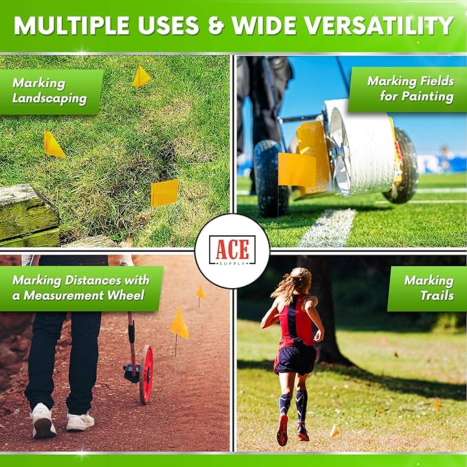 Yellow Marking Flags 100 Pack - 4x5x15 Inch Yellow Flags for Yard - Markers For Lawn, Irrigation, Landscaping, Survey & Sprinkler Head Marking-VerdiqueGarden