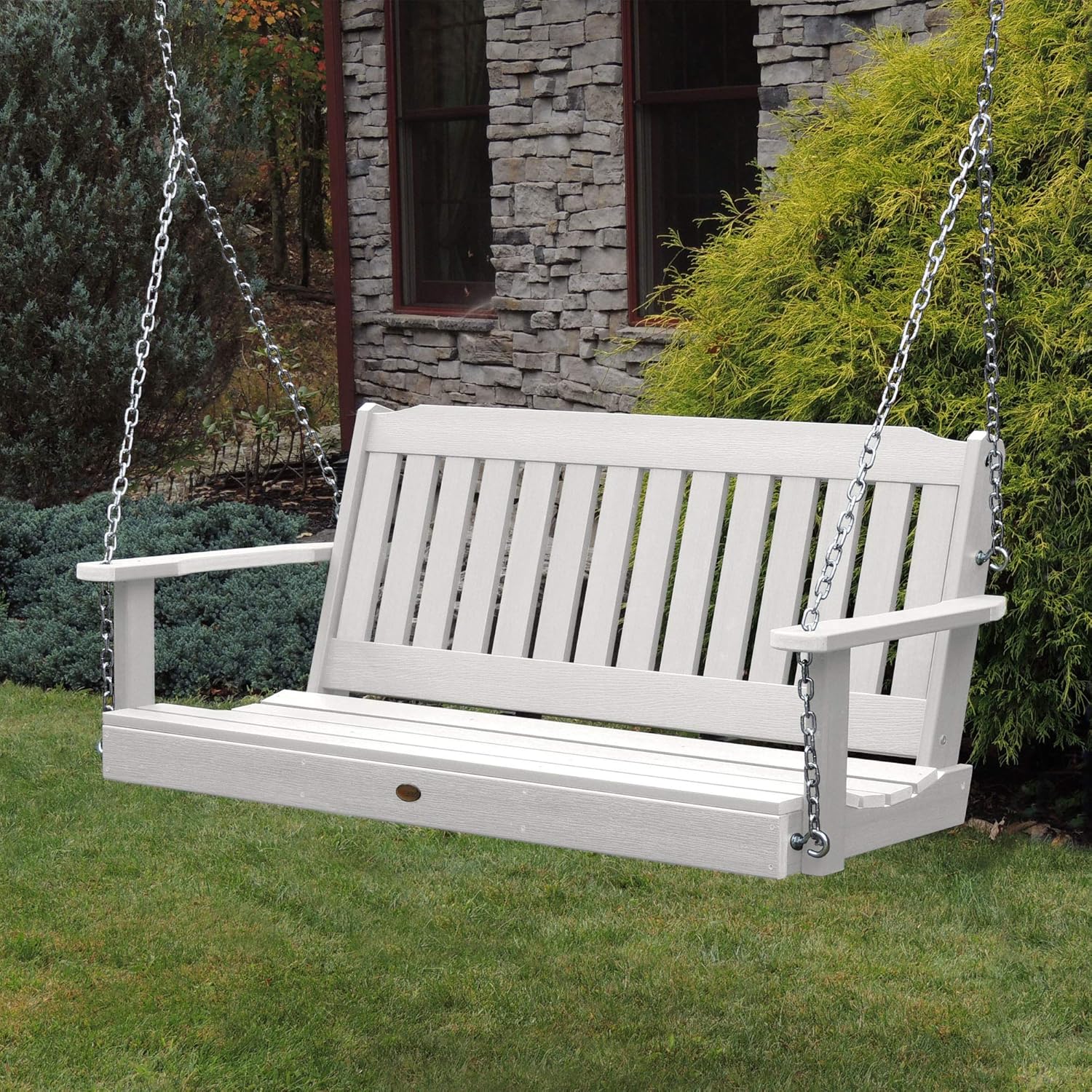 Highwood AD-PORL1-WHE Lehigh Porch Swing, 5 Feet, White-VerdiqueGarden