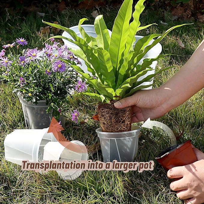 3.9-9.4 Inch Big Size Clear Nursery Pots with Drainage, 6 Sizes 30 Packs Nursery Garden Pots with 30 Plant Labels for Seedling Plants, Nursery Pots Variety for Indoor Outdoor Seed Starter Flower Pots-VerdiqueGarden