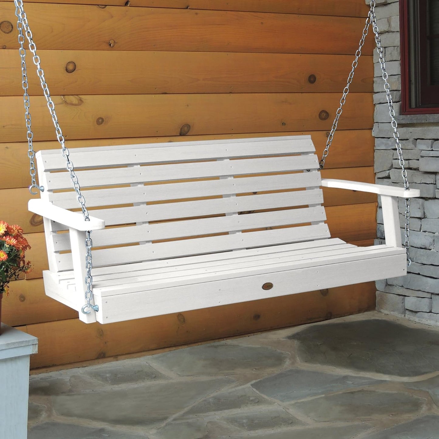 highwood Weatherly Porch Swing 5 Feet, White-VerdiqueGarden
