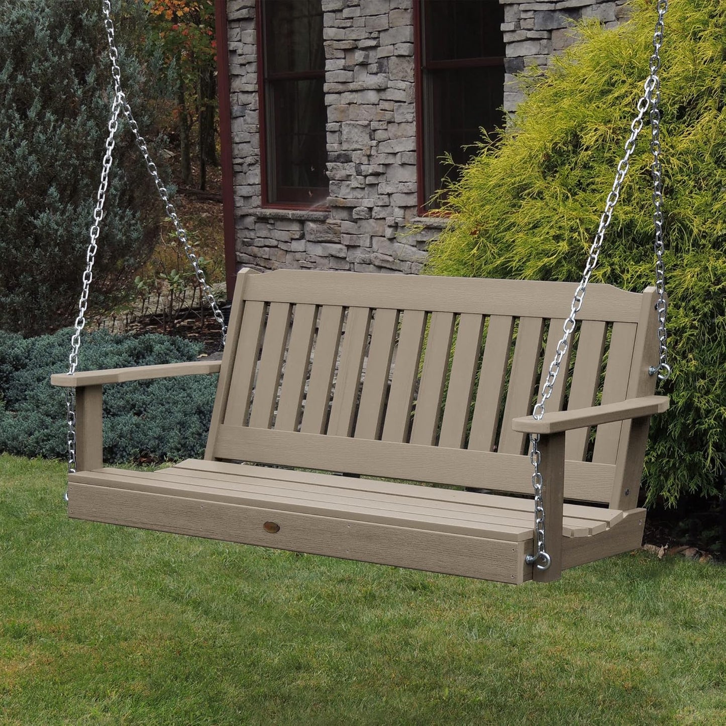 highwood Lehigh Porch Swing, 5 Feet, Woodland Brown-VerdiqueGarden