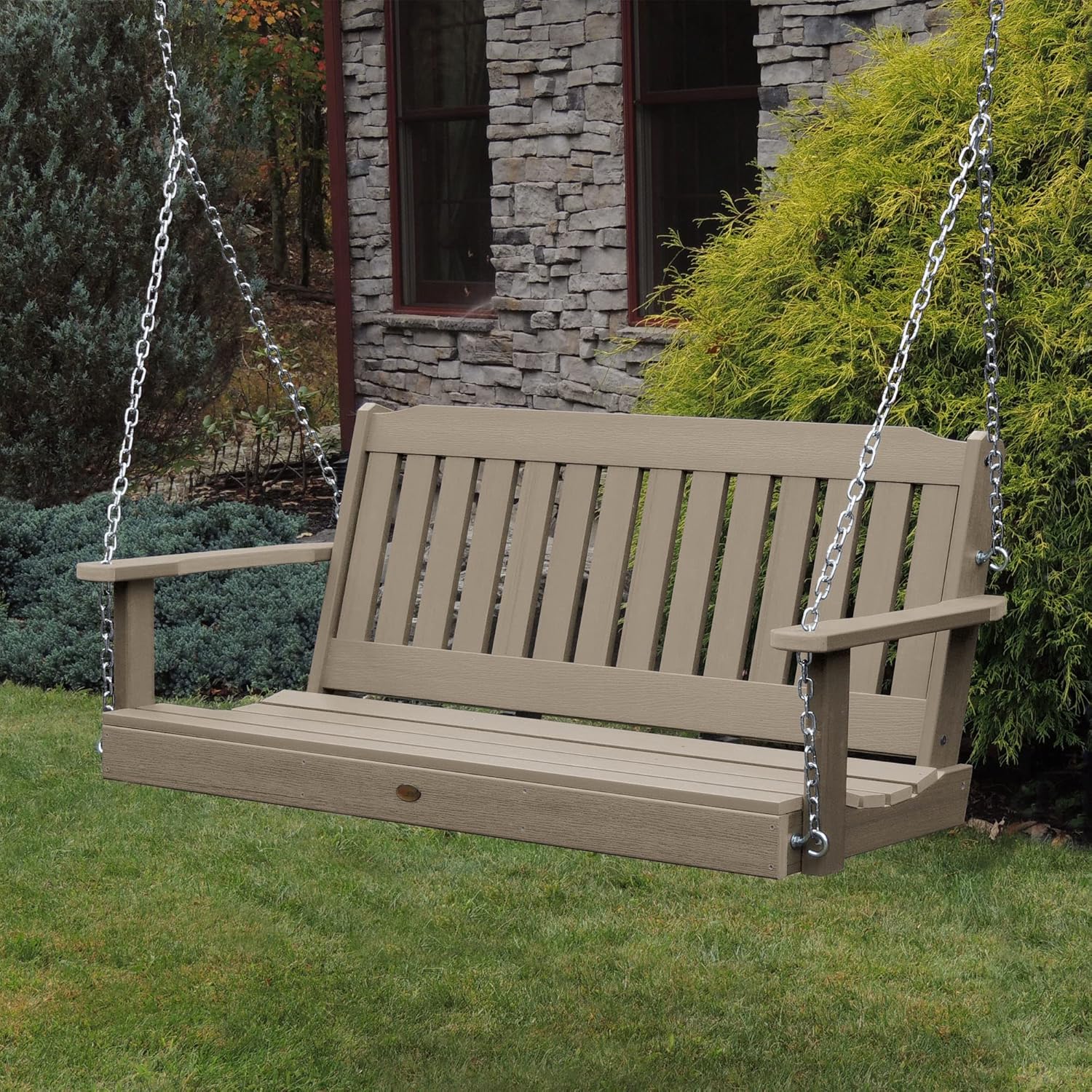 highwood Lehigh Porch Swing, 5 Feet, Woodland Brown-VerdiqueGarden