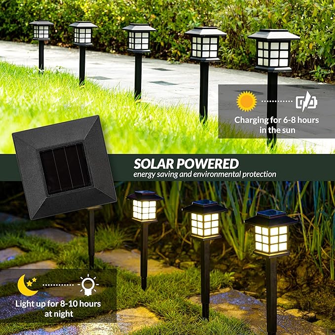 SOLPEX 16 Pack Solar Path Lights - Outdoor, Garden, Yard & Landscape (Warm White)-VerdiqueGarden