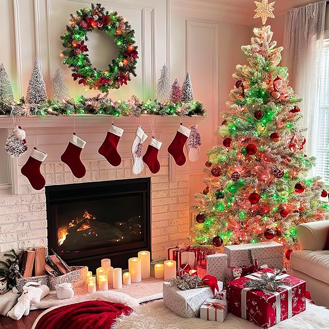 JMEXSUSS 200 LED Red and Green Christmas Lights Outdoor, 66ft String Lights Indoor Clear Wire Plug in for Bedroom Party Christmas Tree Decorations-VerdiqueGarden