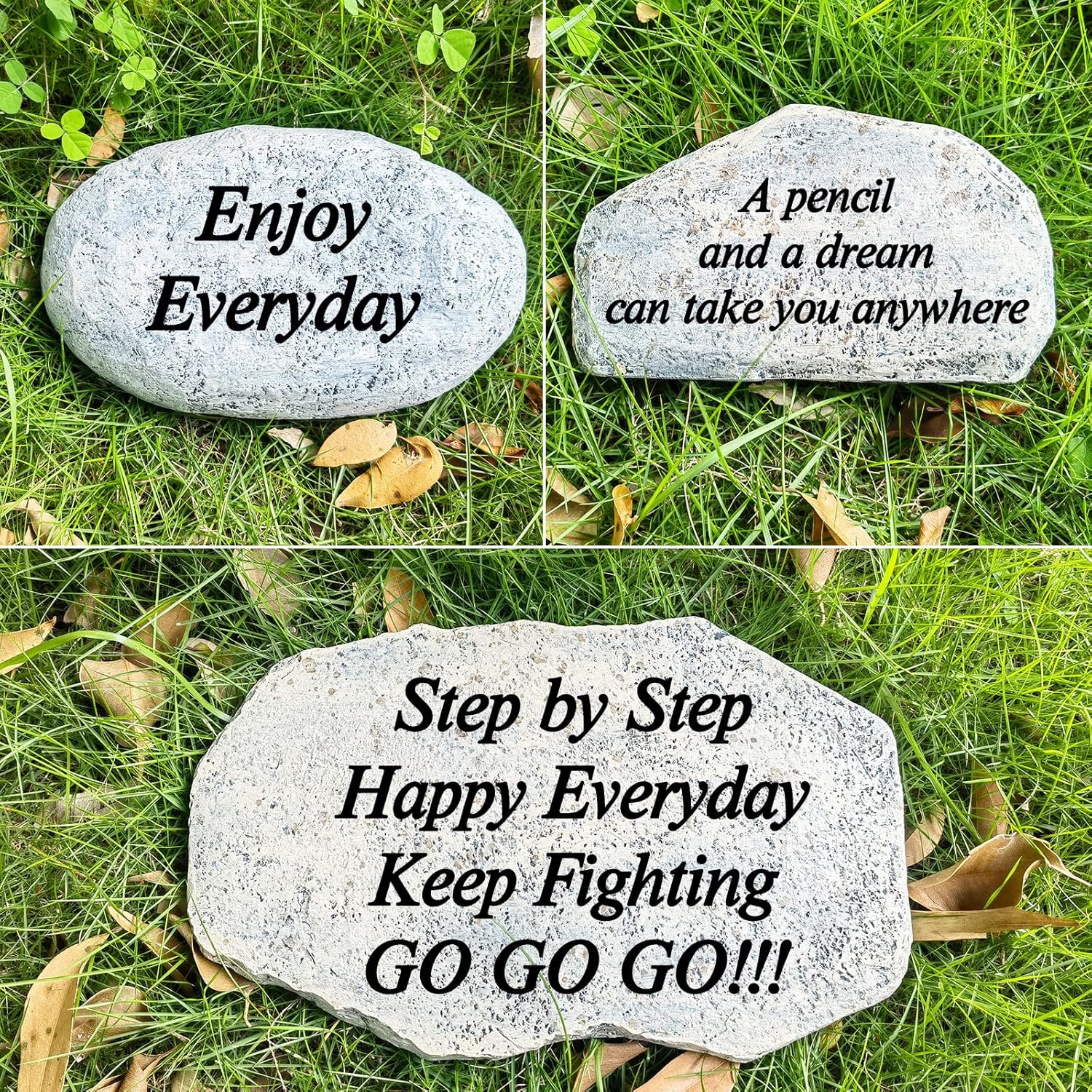 Zatanmulo Personalized Pet Memorial Stone, Garden Memorial Stone Personalized, Dog Headstone, Cat Tombstone, Memorial Plaque Outdoor, Garden Stepping Stone (Any Words)-VerdiqueGarden