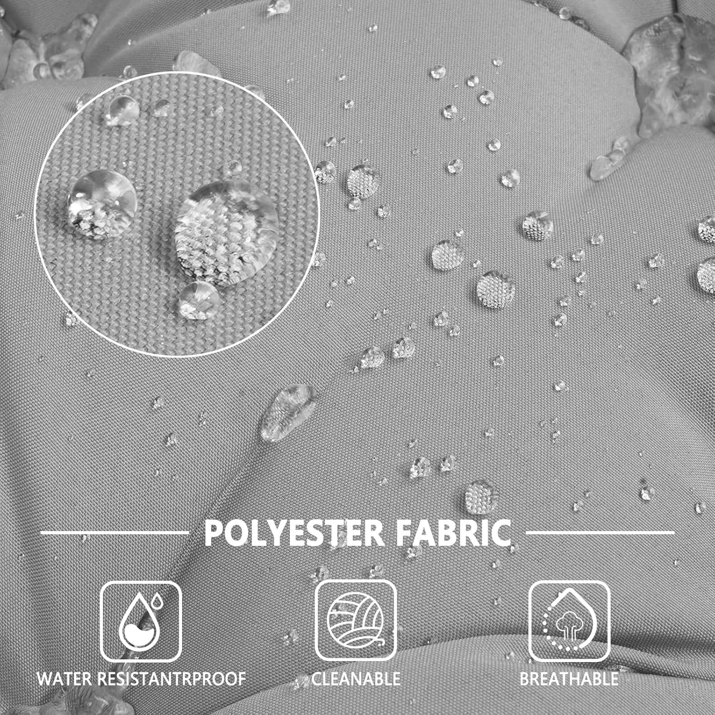 Porch Swing Cushions,Outdoor Cushions 3 Seater Replacement with Backrest, Waterproof Thickened Bench Cushion with Ties for Porch, Patio,Outdoor, Backyard and Garden (Light Gray 60 * 40 in)-VerdiqueGarden