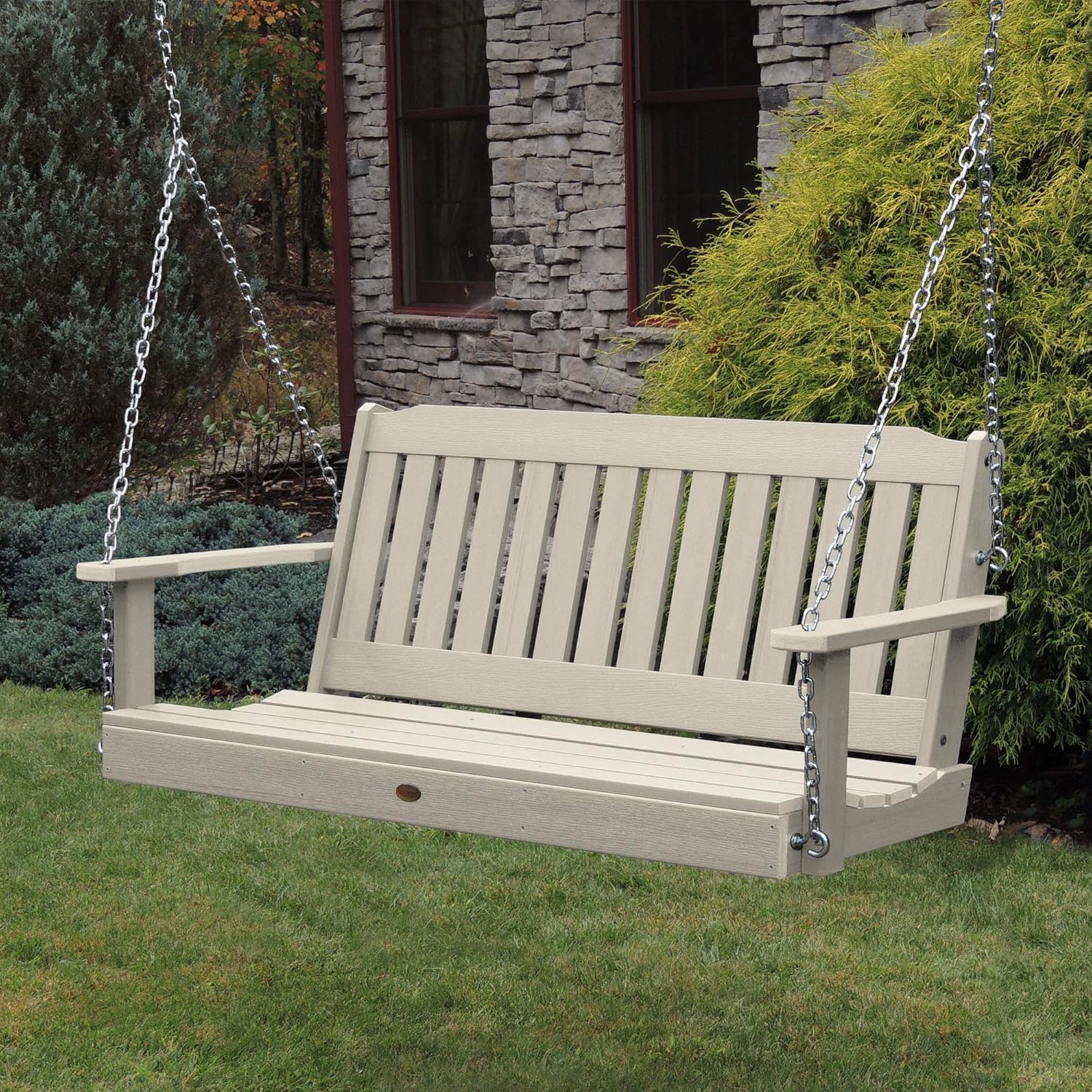 Highwood AD-PORL1-WAE Lehigh Porch Swing, 5 Feet, Whitewash-VerdiqueGarden