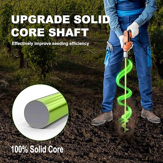 TCBWFY 2 Pack Garden Auger Drill Bit for Planting,3.5"x16" & 1.6"x16.5" Rapid Planter Bulb&Bedding Plant Auger,Earth Drill for 3/8" Hex Drive,Fence Post,Umbrella Hole Digger-VerdiqueGarden