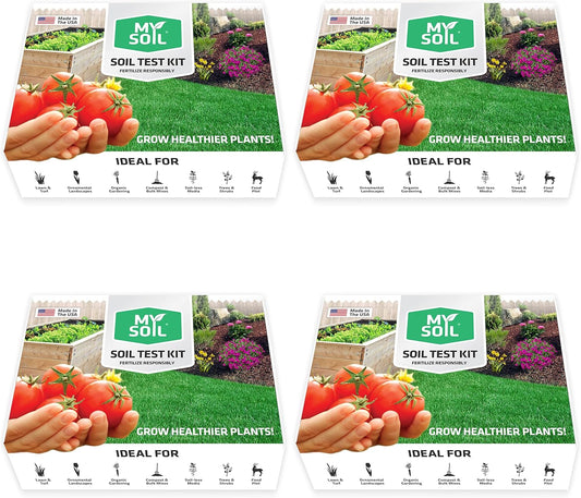 MySoil Soil Test Kit 4 Pack, Unlock Your Lawn & Garden Potential, Complete & Accurate Nutrient and pH Analysis with Recommendations Tailored to Your Soil and Plant Needs-VerdiqueGarden