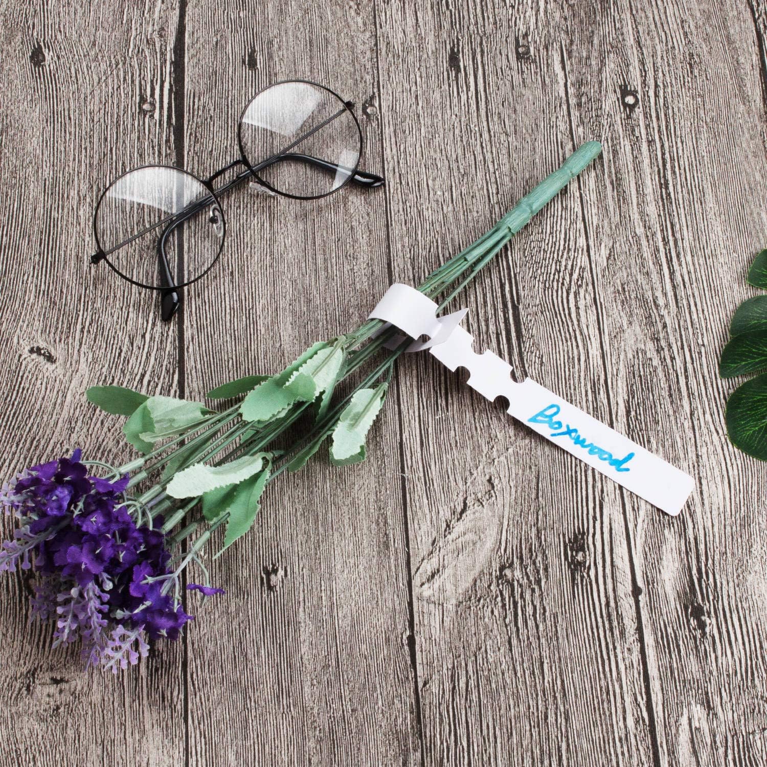 Acrux7 1000Pcs 8 Inch Wrap Around Plant Tags, White Waterproof Hanging Tree Tag Garden Labels, Plastic Plant Labels Tree Name Tags for Outdoor Garden Nursery Plants-VerdiqueGarden