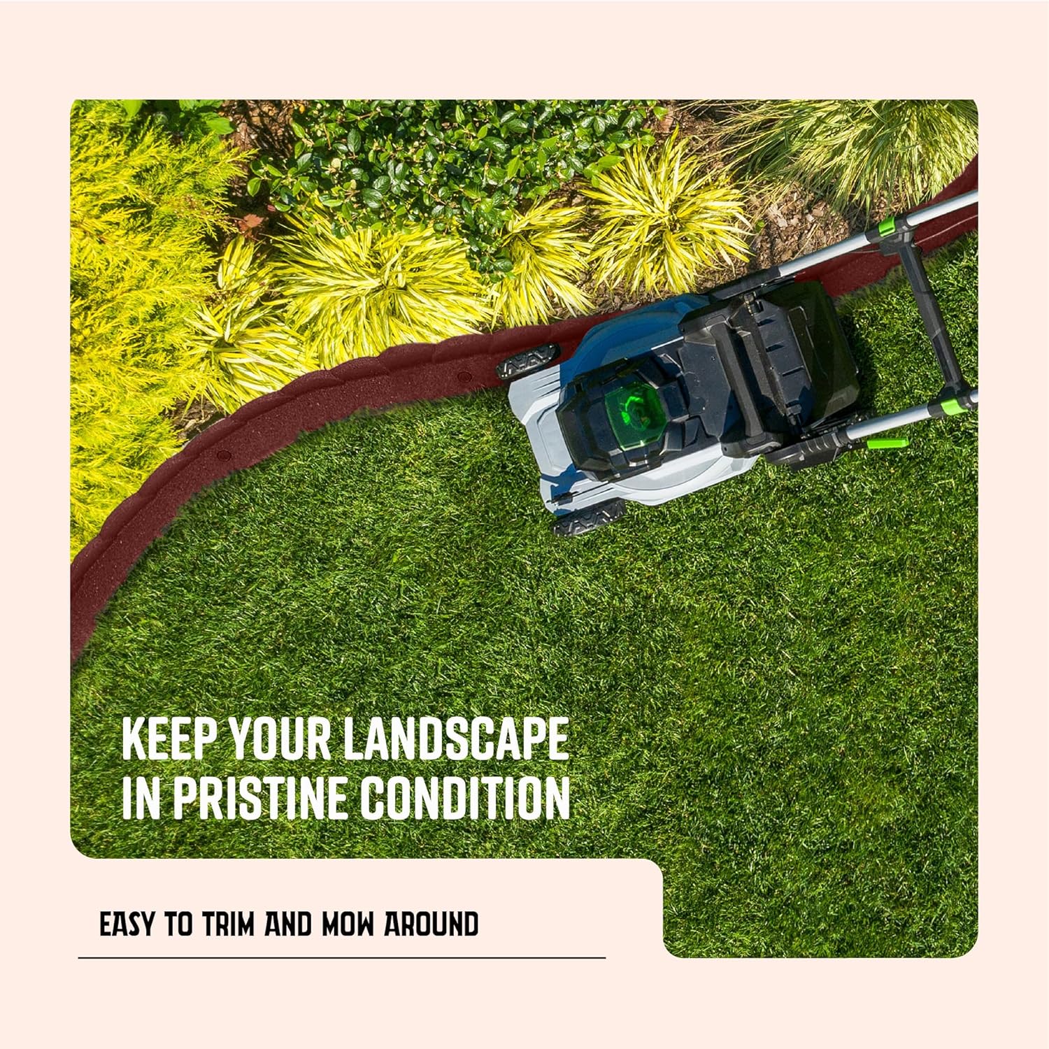 Playsafer L Shaped Flexible Rubber Scalloped Edger for Lawns Landscaping and Playground | Easy No Dig Installation| 4' Long (2, Red)-VerdiqueGarden