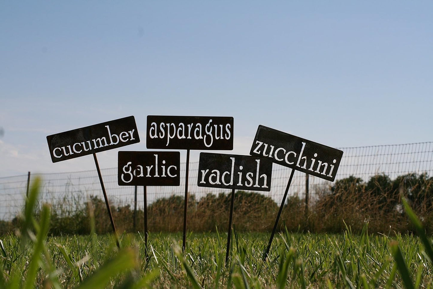 Classic Metal Garden Markers 19 Inches Tall (Custom Text, Naturally Rusted)-VerdiqueGarden