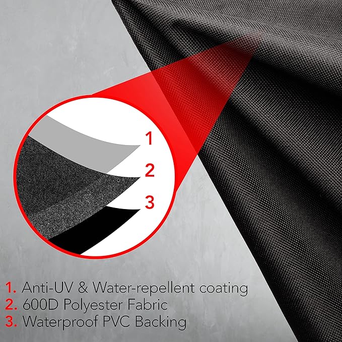 Heavy Duty BBQ Grill Cover for Outdoor Grill, 52 Inch – Waterproof, Weather Resistant, UV & Fade Resistant with Adjustable Straps – Gas Grill Cover for Weber, Genesis, Charbroil, etc. Black-VerdiqueGarden