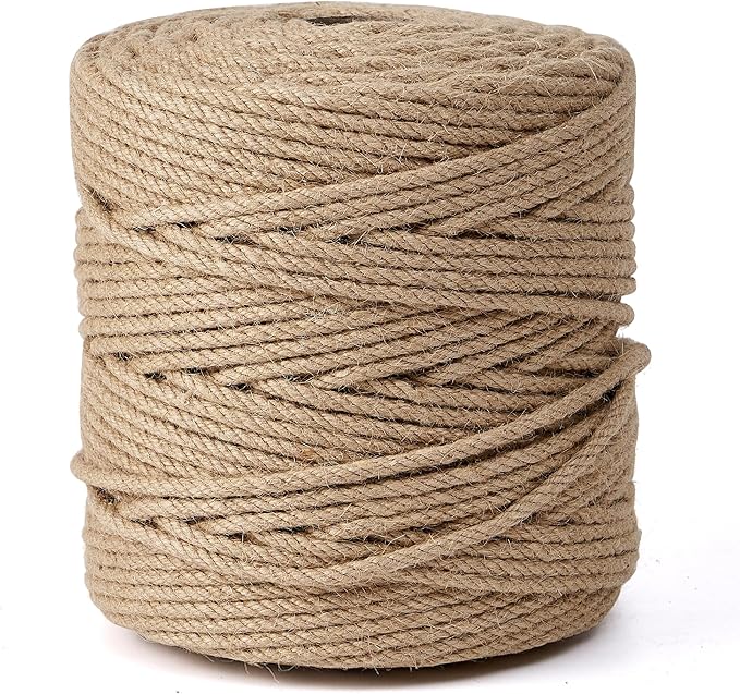 Natural Jute Twine,656 Feet 1/4 inch Hemp Twine Rope for Gift Wrapping Craft Plant Garden Christmas Handmade Arts Decoration Packing String Home Decor-VerdiqueGarden