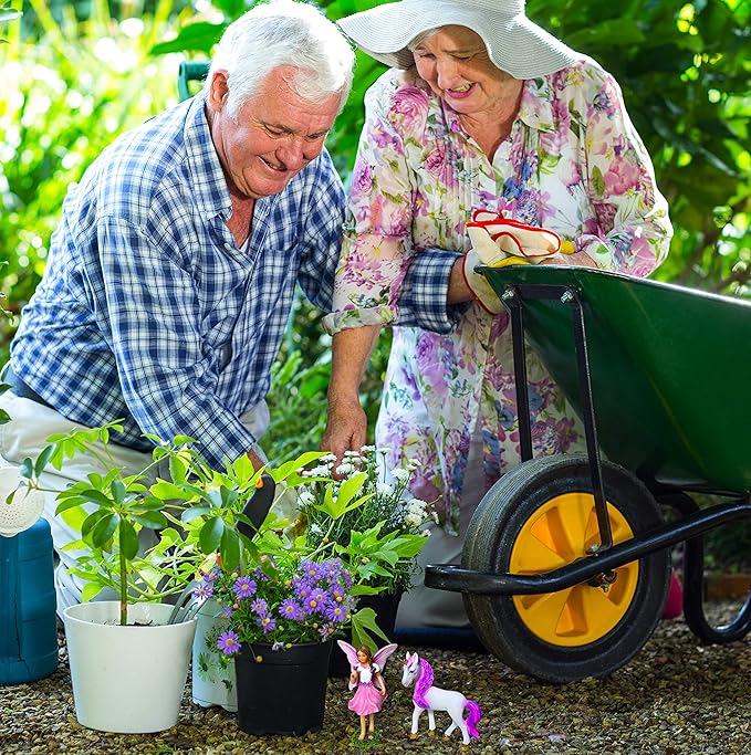 Mood Lab Fairy Garden - Fairy with Unicorn Set of 2 pcs - Miniature Figurines Statue Kit - Outdoor or House Decor-VerdiqueGarden