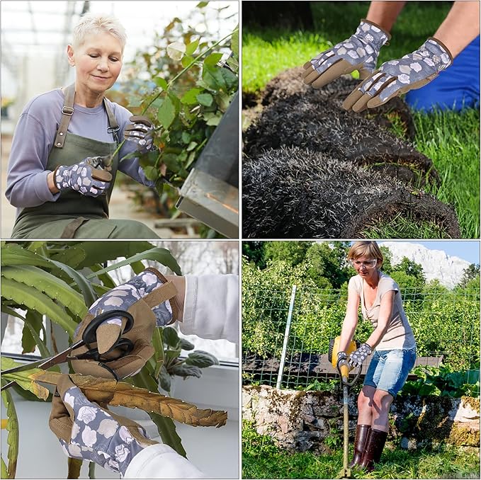 Gardening Gloves for Women and Men, Garden Gloves with Touch Screen, Thorn Proof Puncture Resistant Working Gloves, Gardening Gifts for Women, Size Medium-VerdiqueGarden