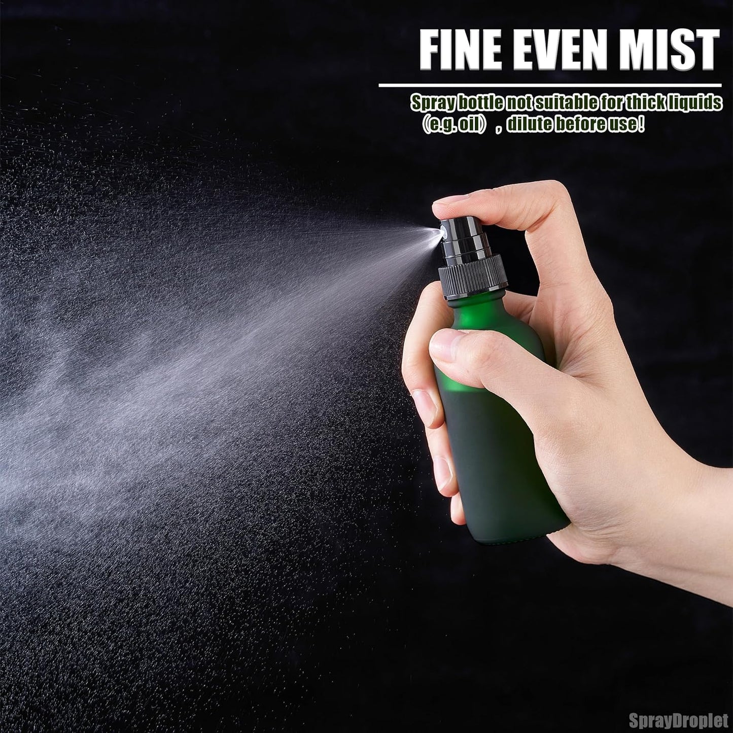 2 oz Glass Spray Bottles, Reusable Fine Mist Sprayer Small Spray Bottle, Preety Frosted Texture, Leak-Proof Design, Perfect for Travel, Skin Care, Perfumes (Green-Frosted, 2oz-24pcs)-VerdiqueGarden