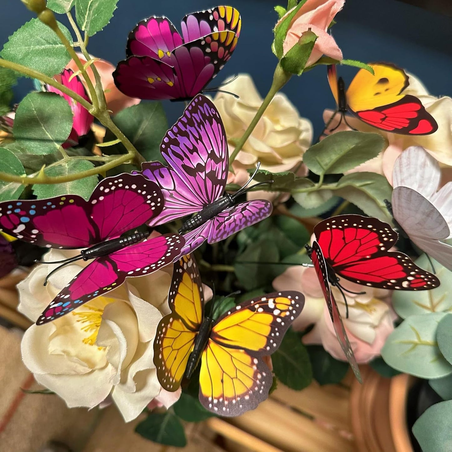 20pc Butterfly Stakes, 9.8in 3D Butterfly Garden Ornaments - Patio Decor for Indoor, Outdoor, Yard & Christmas-VerdiqueGarden