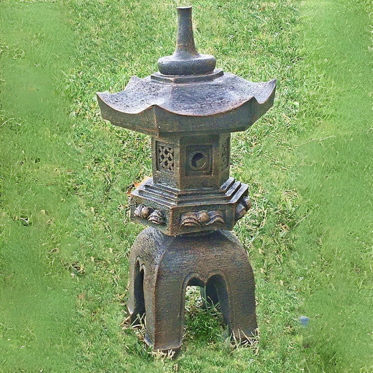 Bellaa 24429 Pagoda Stupa Zen Garden Decor Lawn Ornament Nara Japanese Style Asian Temple Lighthouse Oriental Lantern Toro Outdoor Statue 17 inch-VerdiqueGarden
