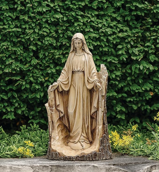 Joseph's Studio by Roman, 14.25" H Carved Our Lady of Grace Garden Statue, Religious Outdoor Decor-VerdiqueGarden