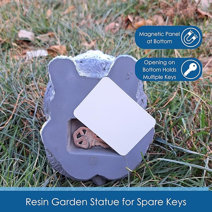 Stocky Bunny Garden Statue - Outdoor Key Hider for Garden, Porch or Patio - Magnetic Cover Key Hider-VerdiqueGarden