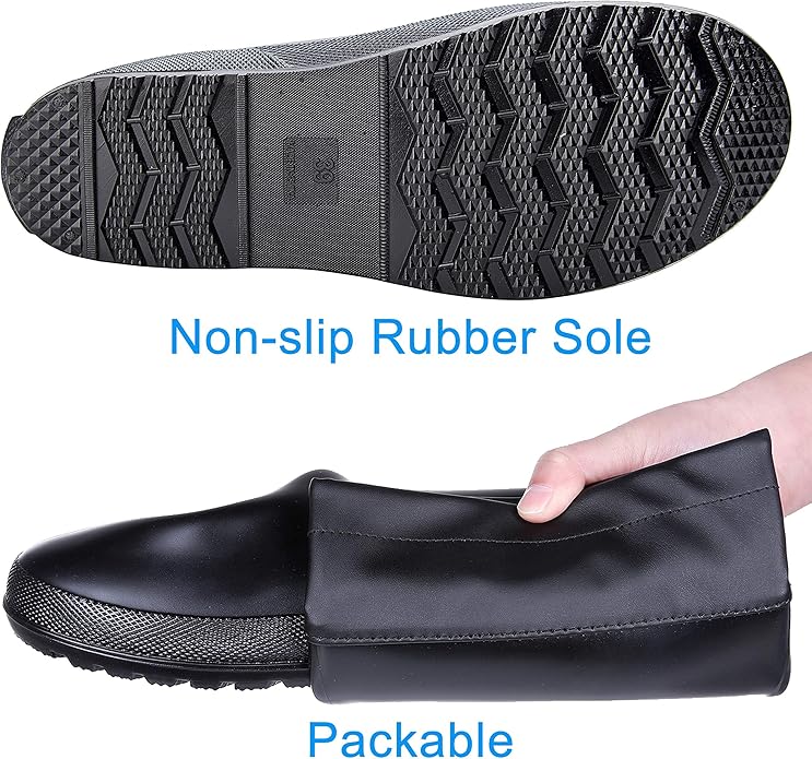 Asgard Packable Tall Rain Boots for Women Waterproof Rubber Garden Boots Ultra Lightweight Flat Mud Boots- NOT FOR WIDE CALF-VerdiqueGarden