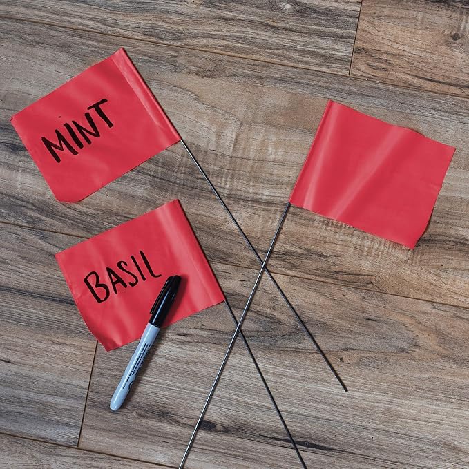 Red Marking Flags 1000 Pack - 4x5x15 Inch Red Flags for Yard - Markers For Lawn, Irrigation, Landscaping, Survey & Sprinkler Head Marking-VerdiqueGarden