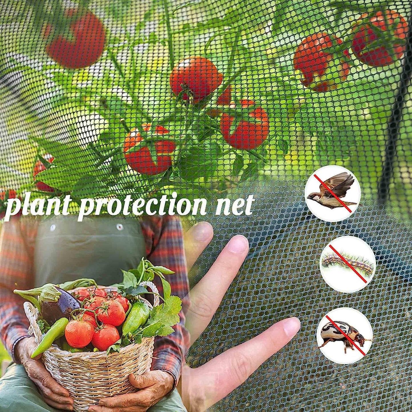 Poray Large Tunnel 10FTx6FT Plant Netting Cover, 6FT Tall Crop Cage Tomato Netting,Pest Guard Cover for Vegetables &Fruits,Durable Gardening Net for Plant and Animal-VerdiqueGarden