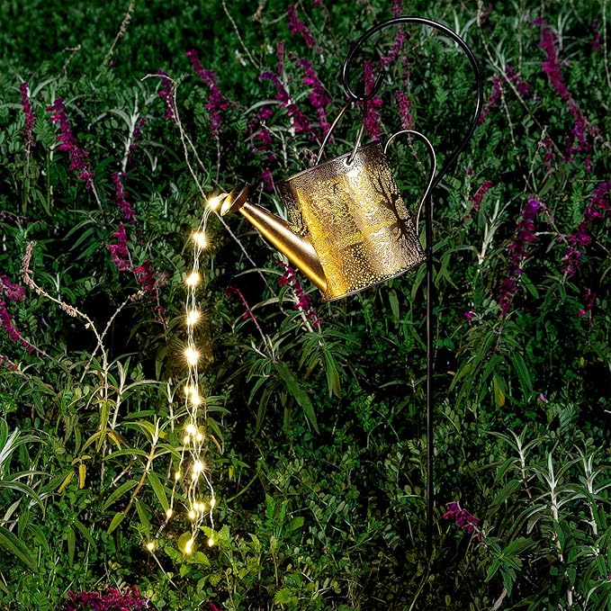 Solar Lights Outdoor Garden Decor, Large Waterproof Watering Can Landscape Lights Outside Decorations for Yard Front Porch Patio Backyard Gardening Gift for Mom Grandma Women Birthday-VerdiqueGarden
