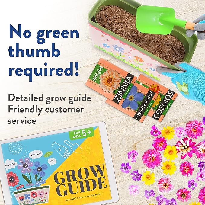 Home Grown Paint & Grow Flower Gardening Kit Set for Boys and Girls - Craft Activity Toy for Kids, Ages 5 6 7 8-12 Years Old - Unique Birthday Present - Plant Gift Toys-VerdiqueGarden