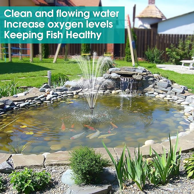 Biling Pond Filter with Water Pump Kits, Koi Pond Filter Box with 660GPH 110V/40W Pond Pumps for Outdoor Ponds, Pond Fountain Kit for Garden Water Tank Waterfall-VerdiqueGarden