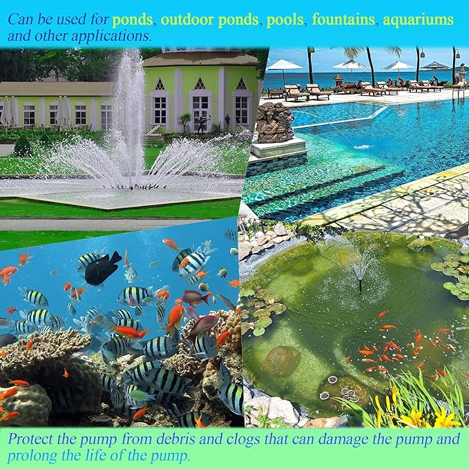10 inch Large Pond Pump Filter Upgraded 2.0, Extended Anti-Clogging Outdoor Mesh Water Pump Cover Barrier Box, Nylon Mesh Bag+Brackets, Outdoor Pond Filters for Pond, Koi Pond and Pool-VerdiqueGarden