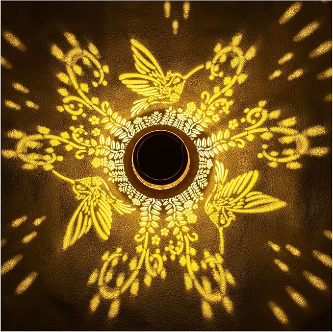 Hummingbird Solar Lanterns Outdoor Waterproof Hanging Solar Lights Hummingbird Gifts for Women Men Metal Decorative LED Hummingbird Lanterns for Garden Decor,Yard,Patio,Lawn,Tabletop,Pathway,Landscape-VerdiqueGarden