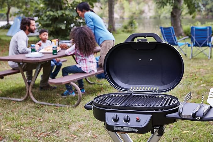 Coleman RoadTrip 225 Portable Propane Grill, 2-Burner Gas Grill with Matchless Ignition & Adjustable Temperature Control, 11,000 BTUs of Power for Grilling, Tailgating, Camping, BBQ, & More-VerdiqueGarden