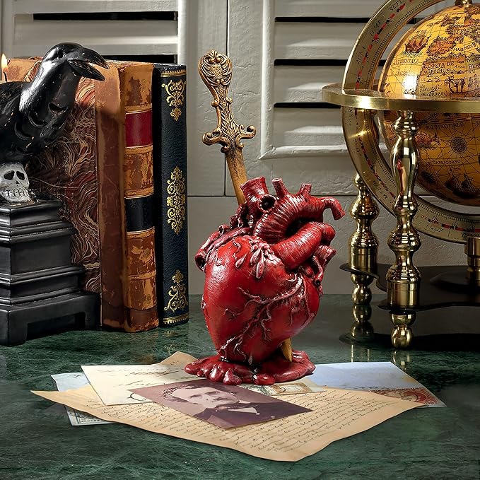 Design Toscano Edgar Allen Poe s Tell-Tale Heart Statue 5 Inch-VerdiqueGarden