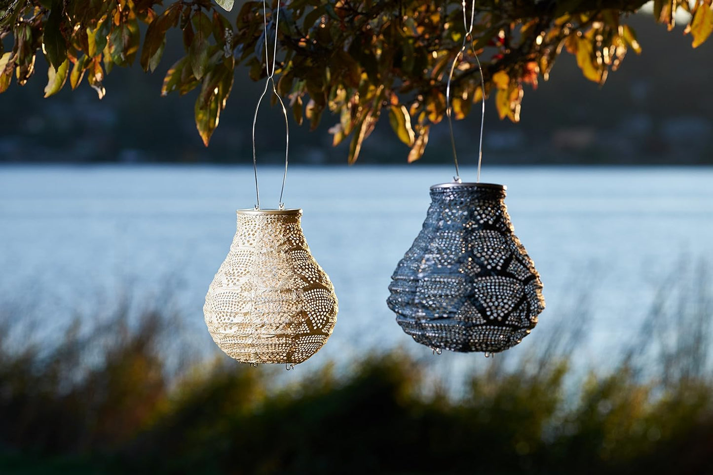 Allsop Soji Stella - Bulb - 8" Outdoor Solar Lantern - Pearl-VerdiqueGarden