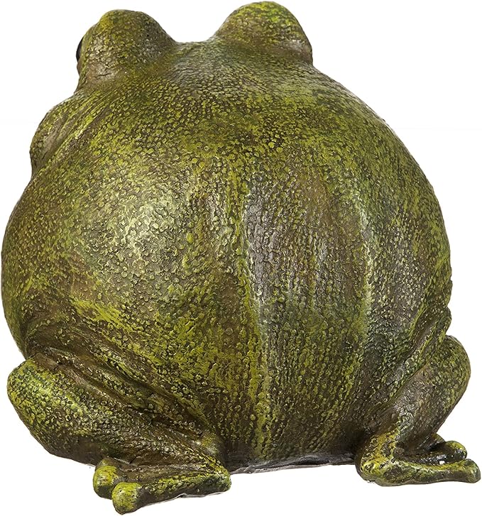 Evergreen Cute Portly Frog Outdoor Statue and Secret Key Holder | Weatherproof and Outdoor Safe | Garden Sculpture | Porch Garage or Patio Home Decor | 6 Inches Tall-VerdiqueGarden