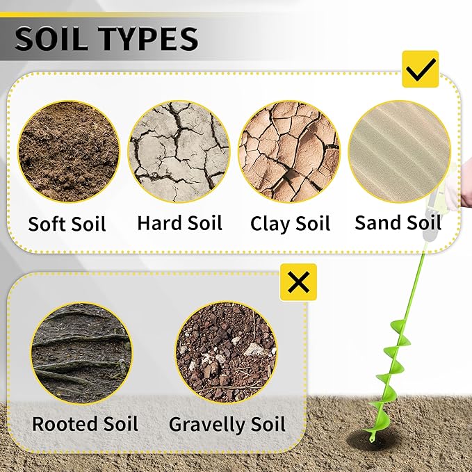 Auger Drill Bit for Planting - 3 x 24 inch Plant Auger for Cordless Drill - Bulb Planter Tool for Bulbs Planting&Holes Digging - 3/8" Hex Drive Drill-VerdiqueGarden