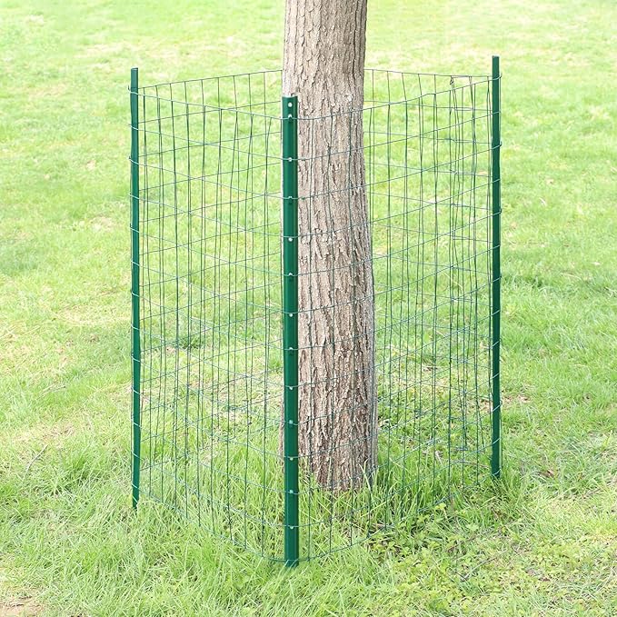 Green PVC Coated Welded Wire Fence 48 Inch x 50 Foot, 2 Inch x 3 Inch 16GA, Garden Border Fencing Roll Vinyl Coating Metal Wire Mesh for Yard Vegetable Plant Protection Poultry Netting-VerdiqueGarden
