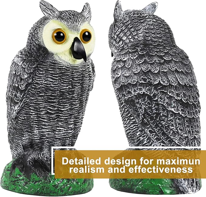 Galashield Owl Decoy to Scare Birds Away | Plastic Owls to Scare Birds Away | Owl Statue for Garden & Outdoors-VerdiqueGarden