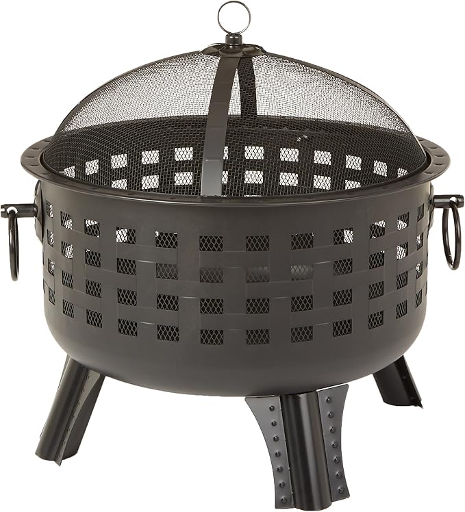 Amazon Basics 27 inch Steel Round Lattice Fire Pit-VerdiqueGarden