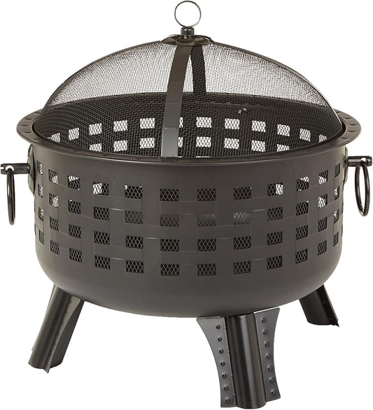 Amazon Basics 27 inch Steel Round Lattice Fire Pit-VerdiqueGarden