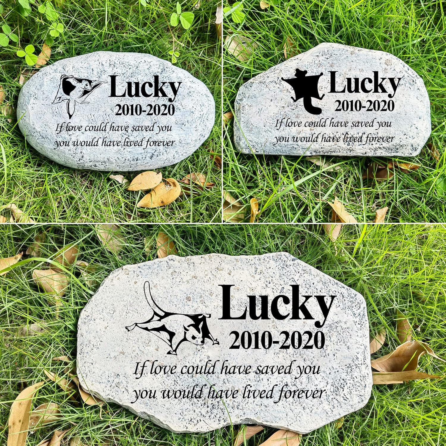 Zatanmulo Personalized Pet Memorial Stone, Garden Memorial Stone Personalized, Flying Squirrel Headstone, Flying Squirrel Tombstone, Memorial Plaque Outdoor, Garden Stepping Stone (Flying Squirrel)-VerdiqueGarden